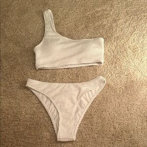 White One-Shoulder Bikini Set